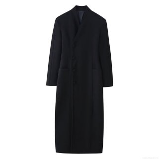 Women Street Style Solid Color Long Wool Coat Slim Fit Double Breasted Polyester Blend Jacket Outwear Autumn Winter Fashion