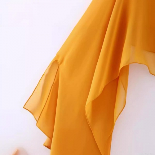 Women's Off Shoulder Chiffon Shrug Cloak Flare Long Sleeve Sheer Short Top Jacket Summer Casual Streetwear Sexy Backless Solid Color Wrap