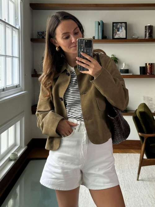 Women's Faux Suede Jacket Vintage Lapel Single Breasted Short Coat Fall Winter Fashion Streetwear Outwear With Pockets