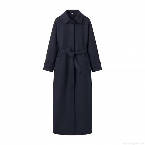 Women's Elegant Extra Long Woolen Coat 100% Polyester Lapel Long Sleeve Belted Trench Coat For Winter Daily Streetwear Ladies Outerwear