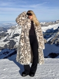 Women's Winter Leopard Print Long Faux Fur Jacket Luxury Lapel Thick Warm Plush Overcoat Personal Streetwear Outwear For Ladies
