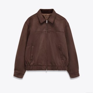 Women's Faux Suede Jacket Lapel Collar Long Sleeve Zipper Up Outerwear European American Streetwear Casual Solid Color Coat For Autumn Winter