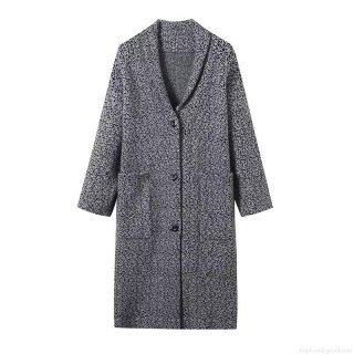 Women Long Knitted Overcoat Loose Fit Lapel Long Sleeve Single Breasted Cardigan Winter Casual Elegant Marl Gray Knitted Jacket Coat With Pockets Outerwear