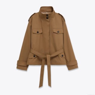 Women's Fashion Casual Windbreaker Jacket With Waist Belt 100% Polyester Suede Fabric Epaulettes Flap Pockets Lapel Long Sleeve Outerwear For Women Daily Wear