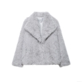 Women's Elegant Faux Fur Jacket Short Thick Warm Winter Coat Solid Color Lapel Long Sleeve Outerwear For Party Daily Autumn Winter