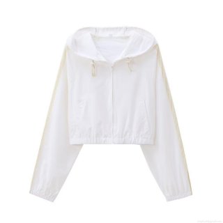 Women's Lightweight Sun Protection Jacket Breathable UV Protection Hooded Windbreaker Loose Fit Casual Outdoor Sports Zip Up Coat with Drawstring