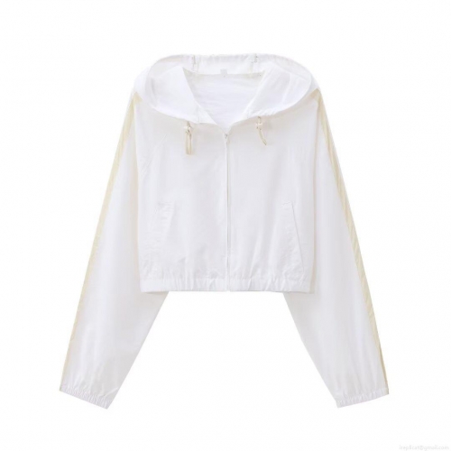 Women's Lightweight Sun Protection Jacket Breathable UV Protection Hooded Windbreaker Loose Fit Casual Outdoor Sports Zip Up Coat with Drawstring