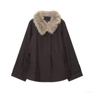 Women's Casual Waterproof Parka Jacket With Detachable Faux Fur Collar Warm Windproof Solid Color Long Sleeve Coat Winter Autumn Outerwear Elegant Streetwear For Ladies