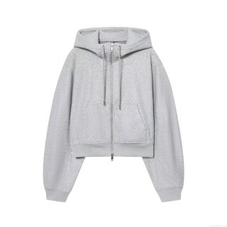 Women's Cropped Zip-Up Hoodie Jacket Thick Soft Fabric Loose Fit Long Sleeve Streetwear Casual Warm Hooded Coat With Drawstring For Women