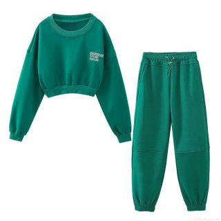 Women's Casual Letter Print Sweatshirt And Jogger Pants Set Polyester Fleece Lined Short Hoodie Sweatpants Two Piece Tracksuit For Daily Sports Streetwear