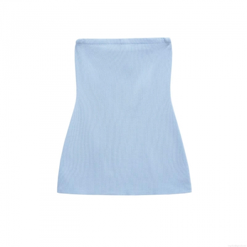 Women Sexy Knit Two Piece Set Hollow Out Knitted Tube Top And Wide Leg Trousers Summer Beach Party Outfit Slim Fit Ribbed Knit Set For Women