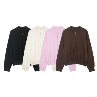 Women's Fashion Solid Color 2 Piece Lounge Set Zip Up Bomber Jacket And High Waist Flared Pants Sweatsuits Casual Tracksuit Streetwear Outfits For Women