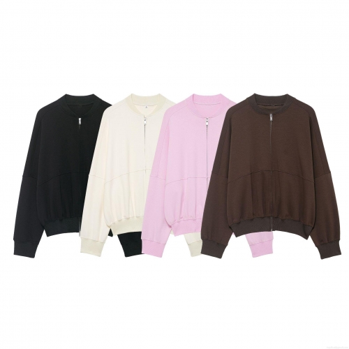 Women's Fashion Solid Color 2 Piece Lounge Set Zip Up Bomber Jacket And High Waist Flared Pants Sweatsuits Casual Tracksuit Streetwear Outfits For Women