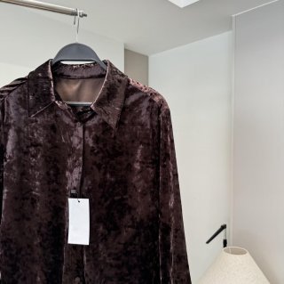 Women Luxury Velvet Shirt and Straight Leg Pants Set Elegant Glossy Long Sleeve Button Down Blouse and High Waist Wide Leg Trousers Casual Two Piece Outfits