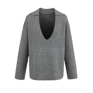 Women's Casual V-Neck Knit Sweater and Shorts 2 Piece Set Long Sleeve Ribbed Pullover and High Waist Knit Shorts Loungewear Streetwear Outfits