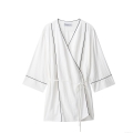 Women's 2 Piece Loungewear Set 100% Polyester Piping Trim Kimono Wrap Top And Wide Leg Pants Casual Home Wear Streetwear Set