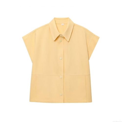 Women's Casual Sleeveless Shirt And Wide Leg Pants Two Piece Set Solid Color Cotton Blend Streetwear High Waist Trousers Summer Outfits For Women