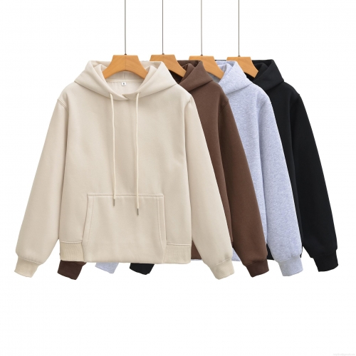 Women's 2 Piece Casual Lounge Set Fleece Lined Hoodie and Pants Tracksuit Kangaroo Pocket Hooded Sweatshirt Wide Leg Sweatpants Solid Color Streetwear