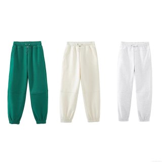 Women Solid Color Jogger Sweatpants Polyester Elastic Waist Drawstring Casual Trousers Streetwear Autumn Winter Loose Fit Pants Comfort Activewear