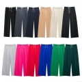 Women's High Waisted Wide Leg Casual Pants Loose Fit Drawstring Trousers Streetwear Daily Office Versatile Straight Leg Long Pants