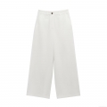 Women's High Waisted Wide Leg Pants Casual White Tencel Linen Polyester Blend Straight Loose Trousers Summer Fashion Streetwear Daily Bottoms