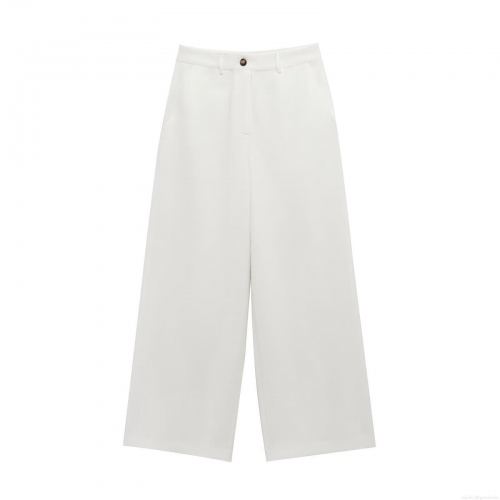 Women's High Waisted Wide Leg Pants Casual White Tencel Linen Polyester Blend Straight Loose Trousers Summer Fashion Streetwear Daily Bottoms