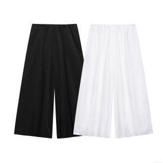 Women Wide Leg Lounge Pants High Waist Elastic Drape Straight Loose Casual Trousers Solid Color Breathable Lightweight Streetwear Fashion