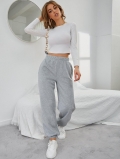Women's High Waisted Jogger Pants Polyester Cotton Blend Casual Straight Leg Sweatpants With Pockets For Sports Daily Wear Minimalist Sweatpants
