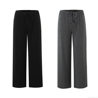 Women's Wide Leg Pants Knit Cotton Blend Elastic Waist Drawstring Casual Draped Trousers For Daily Wear Streetwear Autumn Style