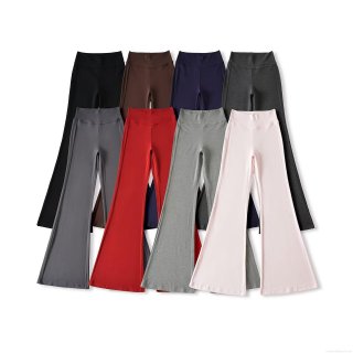 Women's High Waist Flare Pants Solid Color High Stretch Slim Fit Bell Bottom Trousers Casual Streetwear Long Leggings Yoga Pants