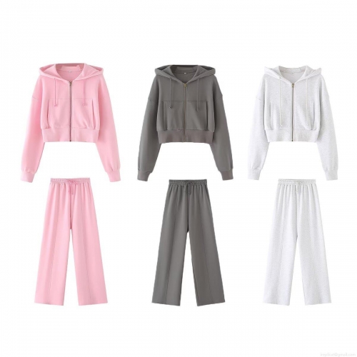 Women's High Waist Wide Leg Jogger Pants Cotton Comfortable Loose Straight Leg Sweatpants With Drawstring Pockets Casual Lounge Trousers For Spring Summer Autumn