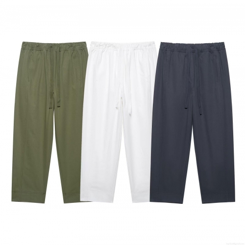 Women's Casual Long Pants 100% Polyester Elastic High Waist Drawstring Straight Leg Trousers For Daily Wear Travel Simple Minimalist Fashion Ladies Pants