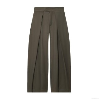 Women's High Waist Wide Leg Casual Pants Pleated Front Polyester Trousers Loose Fit Solid Color Straight Leg Slacks Fashion Daily Trousers