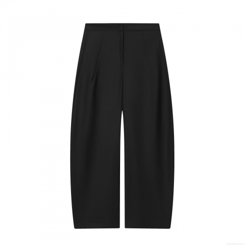 Women's Wide Leg Pants Polyester Spandex Blend Loose Straight Suit Trousers with Pockets Solid Color Autumn Fashion for Daily Office Wear