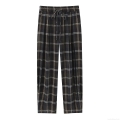 Women's Plaid High Waist Casual Pants Polyester Drawstring Elastic Waist Tapered Trousers For Daily Fashion Grey Grid Loose Pants