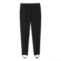 Women's High Waist Stirrup Pants Solid Color Polyester Tapered Casual Trousers For Office Daily Wear Fashion Slim Fit Leggings