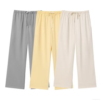 Women's High Waist Wide Leg Jogger Pants With Drawstring Elastic Waist Solid Color Loose Straight Trousers For Daily Streetwear Ladies Fashion