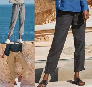 Women's Cotton Linen Wide Leg Pants Casual Loose Drawstring High Waist Trousers with Pockets Soft Breathable Solid Color Trousers for Summer Beach Vacation