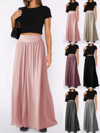 Women's High Waist Wide Leg Pants Flowy Palazzo Trousers Casual Loose Fit Long Yoga Dance Pants with Pockets Drape Fabric Culottes