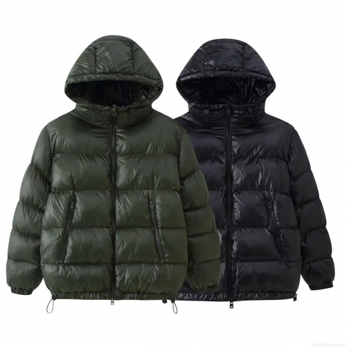 Women's Shiny Hooded Puffer Jacket Winter Warm Windproof Cotton Padded Coat Streetwear Loose Outerwear With Pockets For Ladies