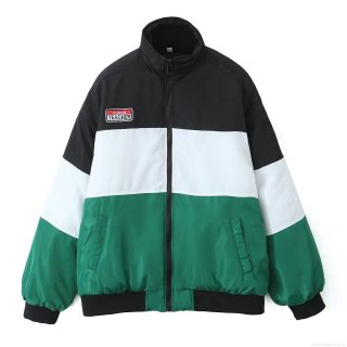 Women's Color Block Puffer Jacket Fashion Patch Embroidery Stand Collar Long Sleeve Padded Coat Windproof Streetwear Outerwear For Casual Winter Spring