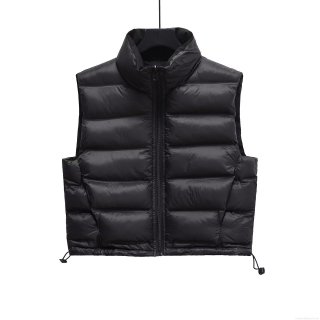 Women's Puffer Vest Polyester Stand Collar Double-Sided Wear Casual Outerwear Gilet For Autumn Winter Women Quilted Padded Waistcoat