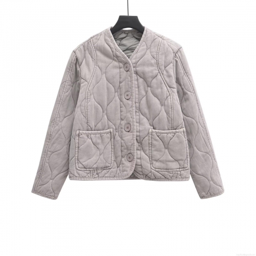 Women's Lightweight Quilted Jacket Long Sleeve Onion Quilted Padded Outerwear Cotton Polyester Blend Button Down Casual Warm Coat for Women