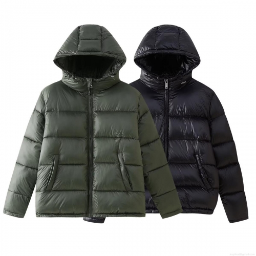 Women's Winter Puffer Jacket Hooded Polyester Fabric Cotton Padded Warm Quilted Coat For Casual Outdoor Thick Windproof Outwear