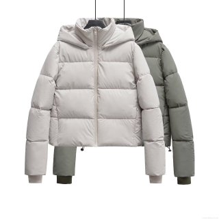 Women's Short Hooded Puffer Jacket Fashion Seamless Heat-sealed Windproof Warm Cotton Padded Coat French Elegant Style Casual Outdoor Winter Outerwear