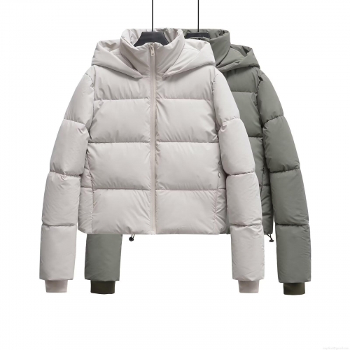 Women's Short Hooded Puffer Jacket Fashion Seamless Heat-sealed Windproof Warm Cotton Padded Coat French Elegant Style Casual Outdoor Winter Outerwear