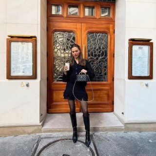 Women's Elegant Knit Two-Piece Set Hollow Out Long Sleeve Cardigan And Fringe Midi Skirt Chic Black Tassel Knitted Skirt Suit For Party Office Ladies