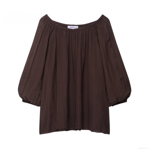 Women's Two Piece Set Pleated Polyester Off Shoulder Long Sleeve Lantern Sleeve Top And Elastic Waist Shorts Casual Streetwear Outfit Set