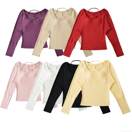 Women's Two Piece Top Set Polyester Cotton Knit Long Sleeve U-Neck Shrug and Halter Camisole Slim Fit European Streetwear Autumn Outfits Solid Color Casual Wear