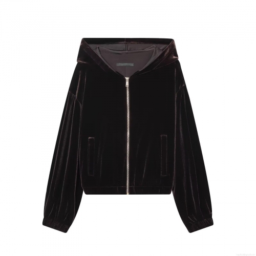 Women's Casual Velvet Hooded Jacket And Wide Leg Pants Set Solid Color Zipper Tracksuit Two Piece Loungewear For Autumn Winter Women